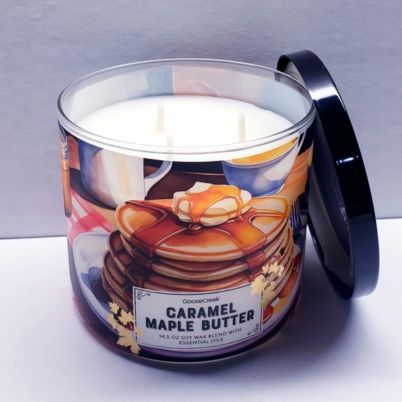 Goose Creek CARAMEL MAPLE BUTTER Large 3-Wick Scented Candle, 14.5 oz - Picture 2 of 5